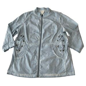 Chicos Zenergy Light Blue Full Zip Light Jacket